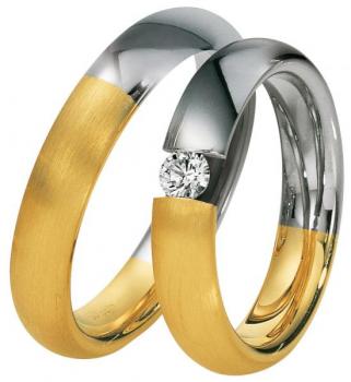 Trauringe Weiss-Gelbgold von Saint Maurice 49-81290 + 49-81291