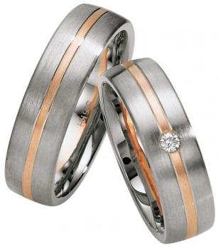 Trauringe Weiss-Rotgold von Saint Maurice 49-81300 + 49-81301