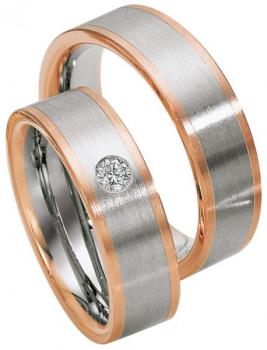 Trauringe Weiss-Rotgold von Saint Maurice 49-81302 + 49-81303