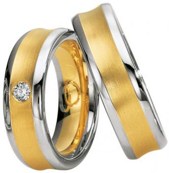 Trauringe Weiss-Gelbgold von Saint Maurice 49-81326 + 49-81327