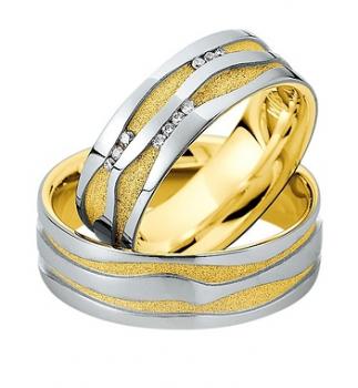 Trauringe Weiss-Gelbgold von Saint Maurice DR 816000 / HR 816010