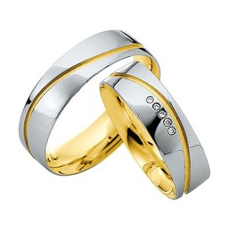 Trauringe Weiss-Gelbgold von Saint Maurice 816060 + HR 816070