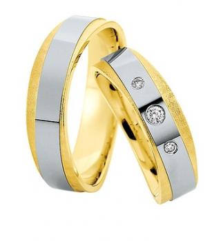 Trauringe Weiss-Gelbgold von Saint Maurice 816140 + 816150