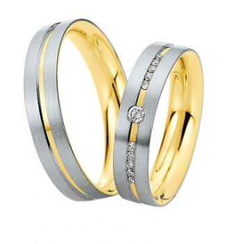 Trauringe Weiss-Gelbgold von Saint Maurice 816240 + 816250