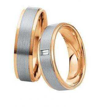 Preview: Trauringe Weiss-Gelbgold von Saint Maurice DR 816260 / HR 816270