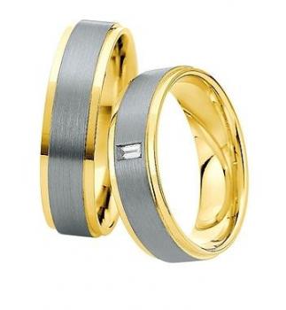 Preview: Trauringe Weiss-Gelbgold von Saint Maurice DR 816260 / HR 816270
