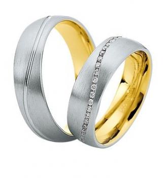 Trauringe Weiss-Rotgold von Saint Maurice DR 816320 / HR 816330