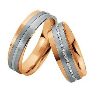 Preview: Trauringe Weiss-Rotgold von Saint Maurice DR 816340 / HR 816350