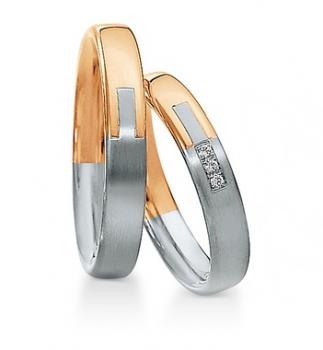 Trauringe Weiss-Gelbgold von Saint Maurice 820200 + 820210