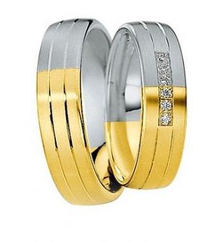 Preview: Trauringe Weiss-Gelbgold von Saint Maurice 820280 / 820290