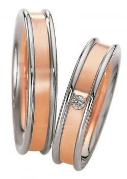 Trauringe Weiss-Rotgold von Saint Maurice 49-82052 + 49-82053