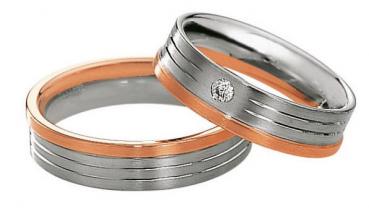 Trauringe Weiss-Rotgold von Saint Maurice 49-82054 + 49-82055