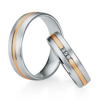 Preview: Trauringe Weiss-Gelbgold von Saint Maurice DR 841390 / HR 841400