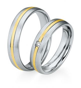 Trauringe Weiss-Gelbgold von Saint Maurice 841470 + 841480