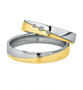 Trauringe Weiss-Gelbgold von Saint Maurice DR 870060 / HR 870070