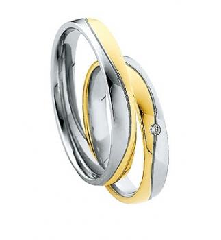 Trauringe Weiss-Gelbgold von Saint Maurice DR 870100 / HR 870110