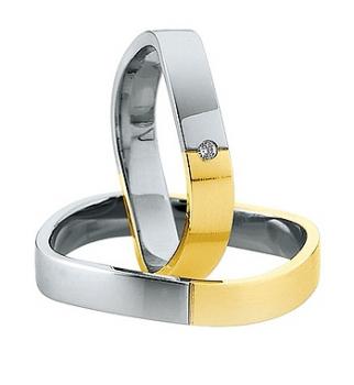 Trauringe Weiss-Gelbgold von Saint Maurice DR 870120 / HR 870130