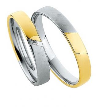 Trauringe Weiss-Gelbgold von Saint Maurice DR 870140 / HR 870150