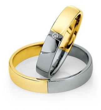 Preview: Trauringe Weiss-Gelbgold von Saint Maurice 870640 / 870650