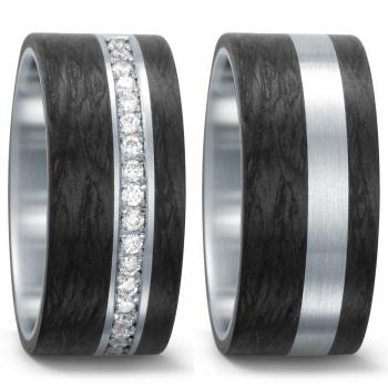 TeNo Trauringe Carbon  562386 + 562387