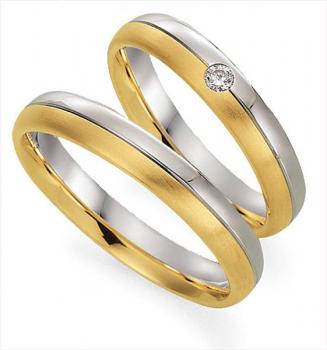 Trauringe Weiss-Gelbgold von Gettmann 8066.40 + 8066.40