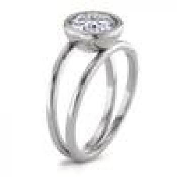 Preview: TeNo Ring Joy Edelstahl mit Crystal White Zirkonia  593933