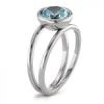 Preview: TeNo Ring Joy Edelstahl mit Aqua Blue Zirkonia  593942