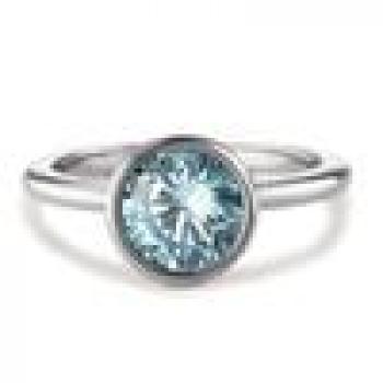 Preview: TeNo Ring Joy Edelstahl mit Aqua Blue Zirkonia  593943