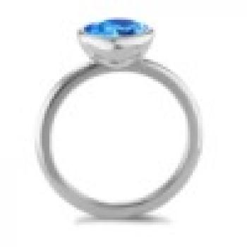 Preview: TeNo Ring Joy Edelstahl mit Sky Blue Zirkonia  593952