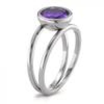 Preview: TeNo Ring Joy Edelstahl mit Purple Rose Zirkonia  593978