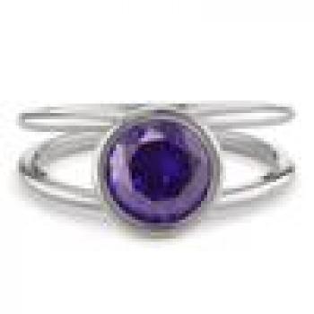 Preview: TeNo Ring Joy Edelstahl mit Purple Rose Zirkonia  593978