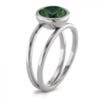 Preview: TeNo Ring Joy Edelstahl mit Jungle Green Zirkonia  593996