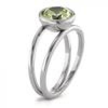 Preview: TeNo Ring Joy Edelstahl mit Apple Green Zirkonia  594005