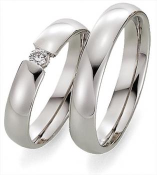 Trauringe Weissgold von Gettmann 8074.45 + 8074.45
