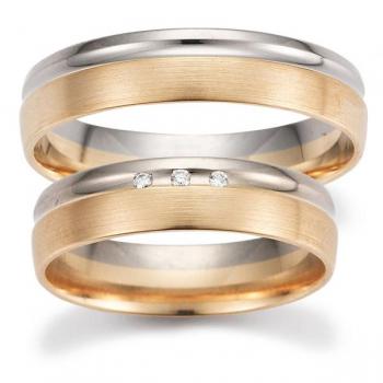 Trauringe Weiss-Rosegold von Gettmann 8346.50 + 8346.50