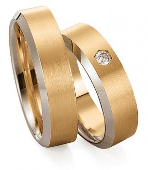 Trauringe Weiss-Rosegold von Gettmann 4118.60 + 4118.60