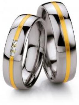 Partnerringe Edelstahl Gold/Keramik von Ruesch 88/01320-060