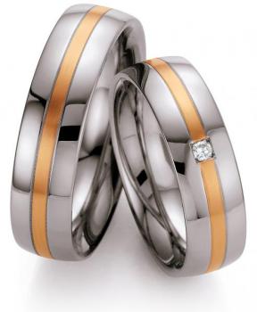 Partnerringe Edelstahl Gold/Keramik von Ruesch 88/01370-060