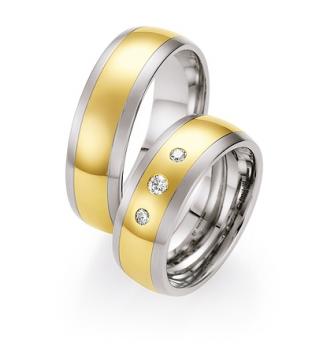 Partnerringe Edelstahl Gold/Keramik von Ruesch 88/05000-070