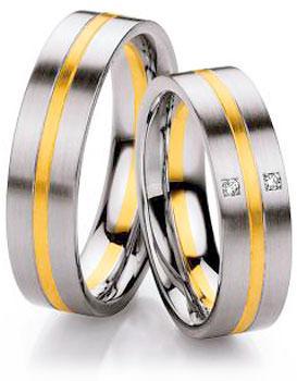 Partnerringe Edelstahl Gold/Keramik von Ruesch 88/01330-060