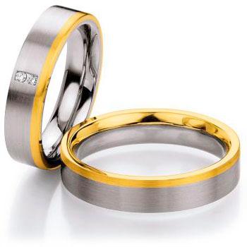 Partnerringe Edelstahl Gold/Keramik von Ruesch 88/01350-050
