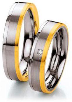 Partnerringe Edelstahl Gold/Keramik von Ruesch 88/01360-060