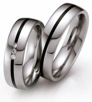 Partnerringe Edelstahl Gold/Keramik von Ruesch 88/S/141B.