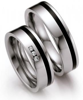 Partnerringe Edelstahl Gold/Keramik von Ruesch 88/S/142B.