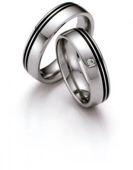 Partnerringe Edelstahl Gold/Keramik von Ruesch 88/S/144B.