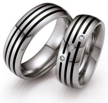 Partnerringe Edelstahl Gold/Keramik von Ruesch 88/S/145B.