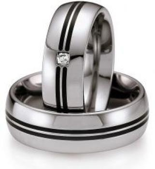 Partnerringe Edelstahl Gold/Keramik von Ruesch 88/S/146B.