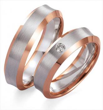 Trauringe Weiss-Rotgold von Gettmann 4116.60 + 4116.60