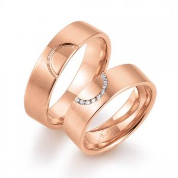 Trauringe Rotgold von Gerstner 4/28593/6 + 28593/6