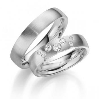 Trauringe Weissgold von Gerstner 4/28626/5 + 28626/5